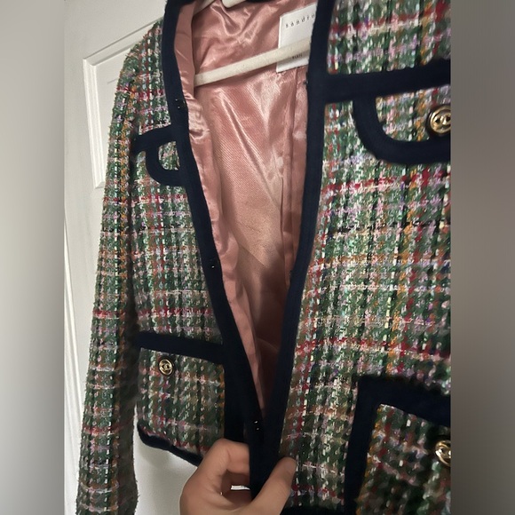 Sandro tweed boucle jacket size 4 - Picture 2 of 7